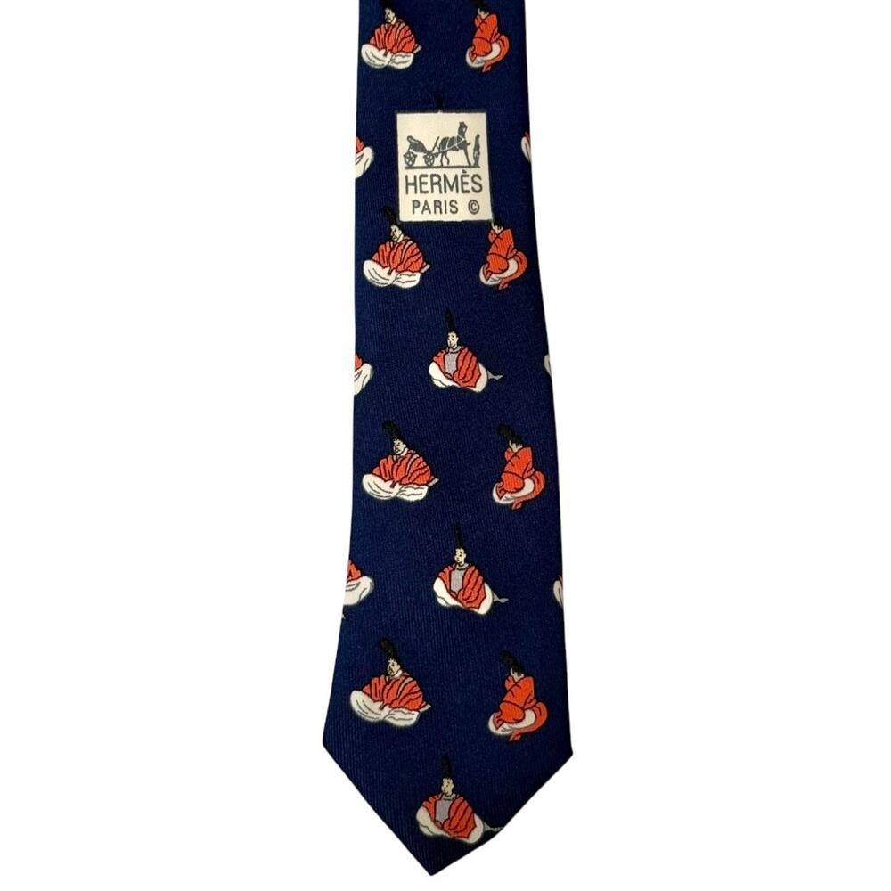 Hermes La Ballade de Heian 100% Silk Necktie - Japanese Era Tie - 7284 MA - Picture 6 of 7